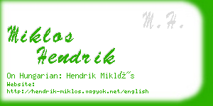 miklos hendrik business card